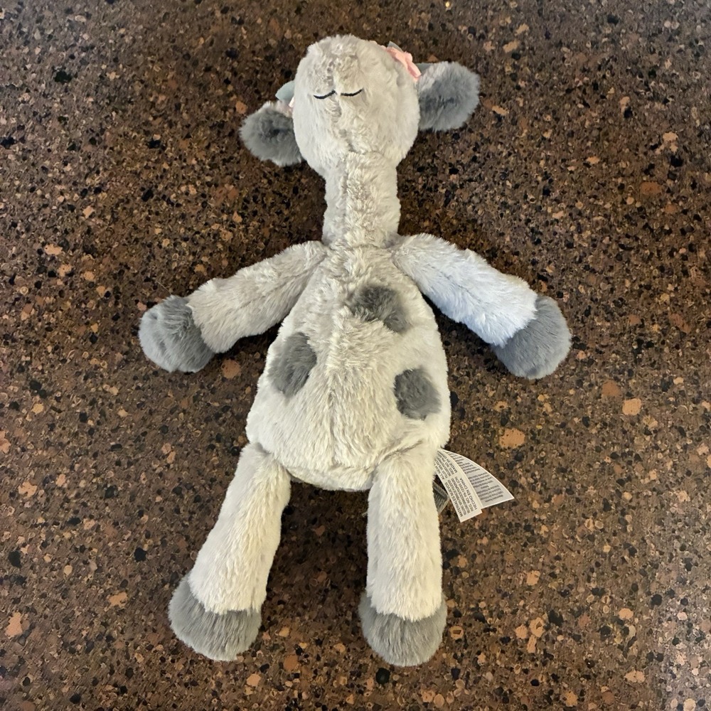 Lambs and Ivy Skylar Giraffe Plush Gray Pink Flowers Stuffed Animal Baby Nursey - Picture 12 of 15